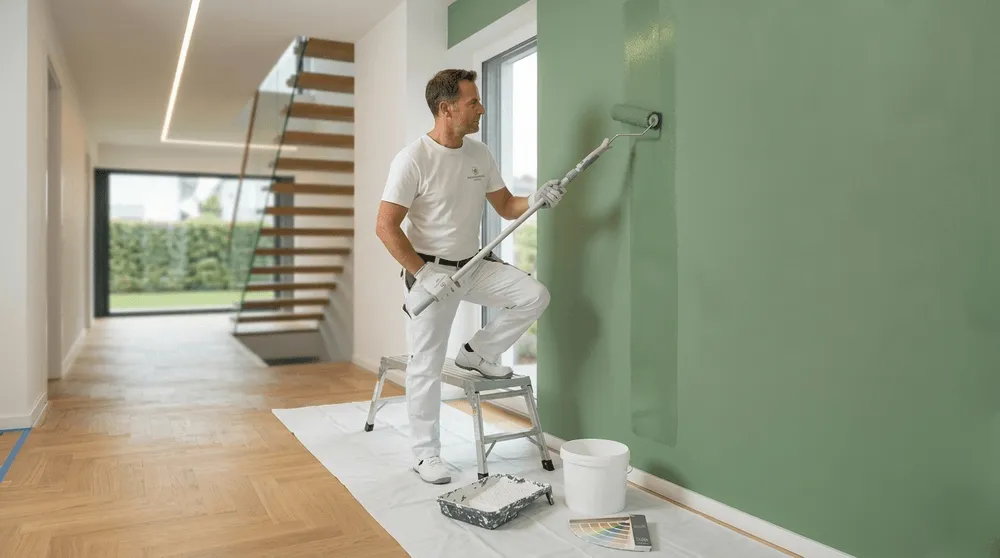 Professionelle Malerarbeiten für Haus, Wohnung und Gewerbe. Saubere Arbeit, hochwertige Farben und präzise Ausführung vom Fachbetrieb.